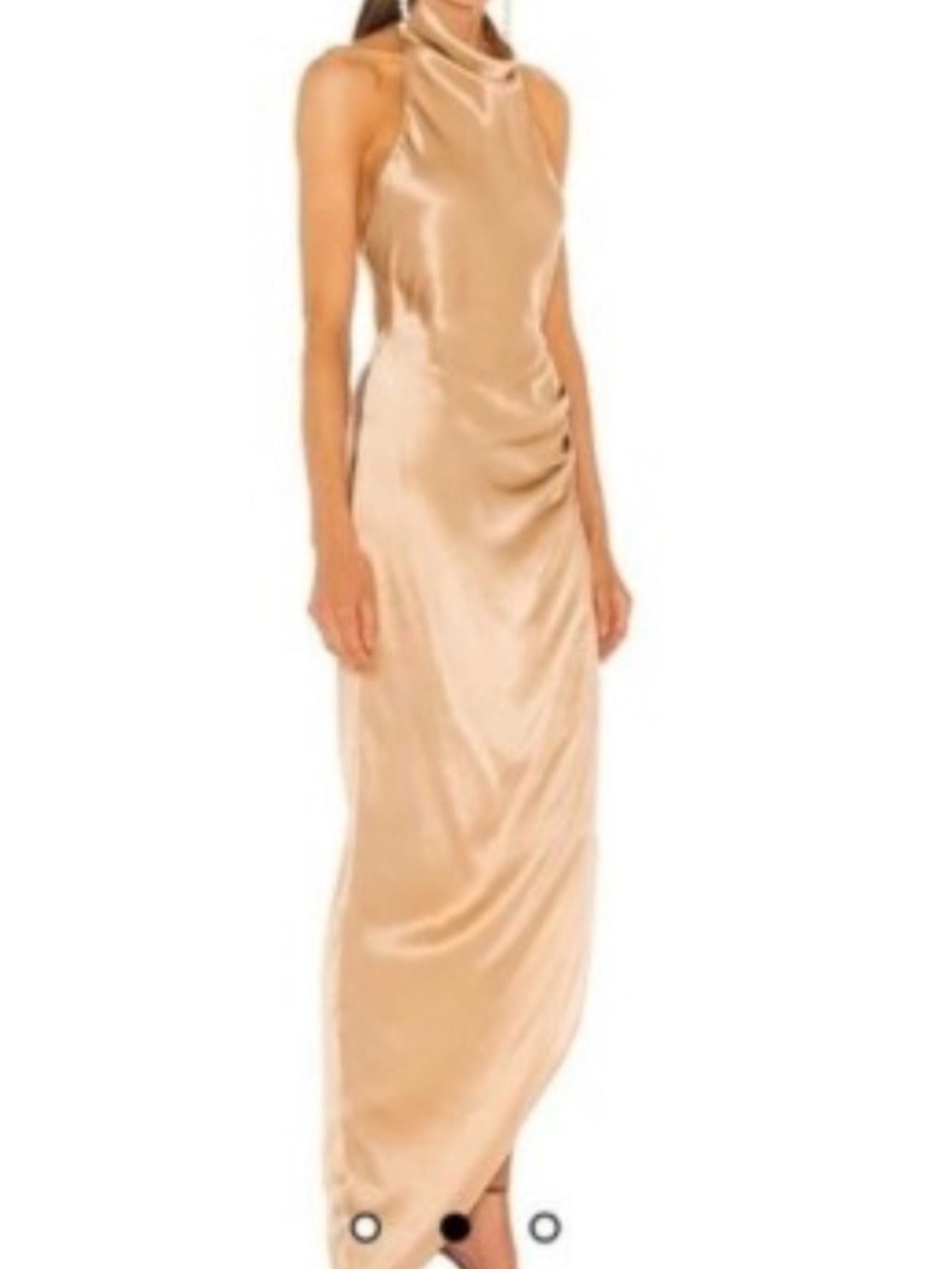 Amanda Uprichard Elektra Gown Revolve - Champagne Bone Gold - Sz S 100% Silk
